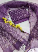 Cotton Purple Casual Wear Printed Salwar Suit